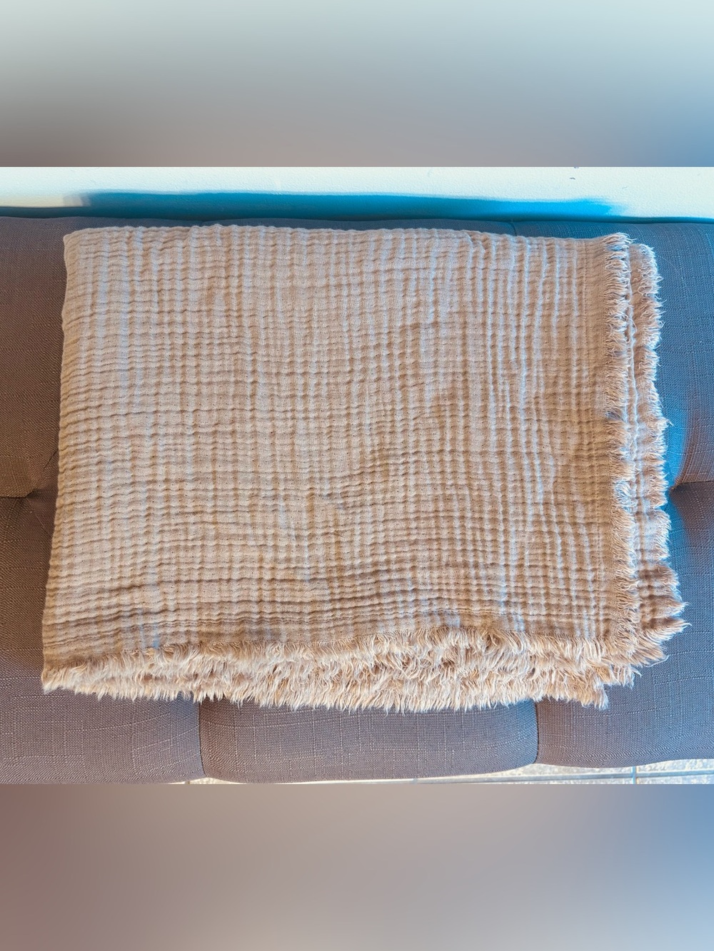 NWOT Quince Mauve Organic Cotton Gauze Throw  Blanket!